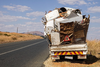 truck filled with solid waste